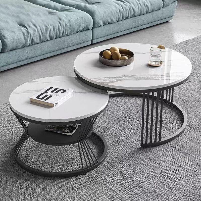 Set Tavolinash Qeramikë dhe Strukturë Metalike