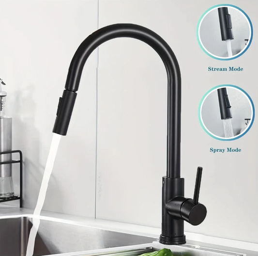 Rubinet Modern me Dizajn Minimalist – Ngjyrë e Zezë Mat