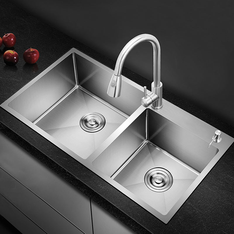 Lavaman me 2 gropa Premium(inox dhe të zi)