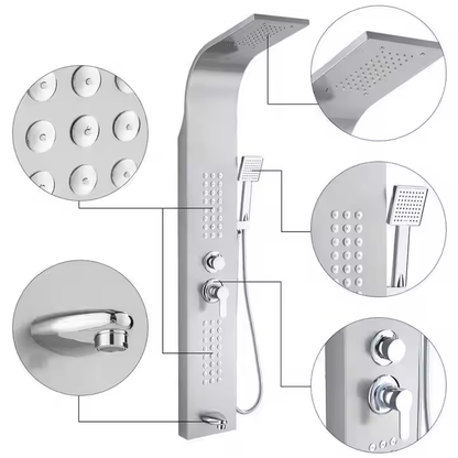 Panel Shower 5-in-1 me Masazher – Silver