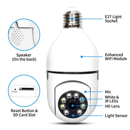 Kamerë Sigurie-360° Smart Home LED Light Bulb