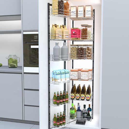 Mekanizëm Pantry i Dyanshëm për Kuzhinë – Soft Close