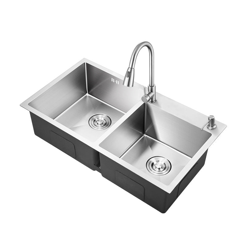 Lavaman me 2 gropa Premium(inox dhe të zi)