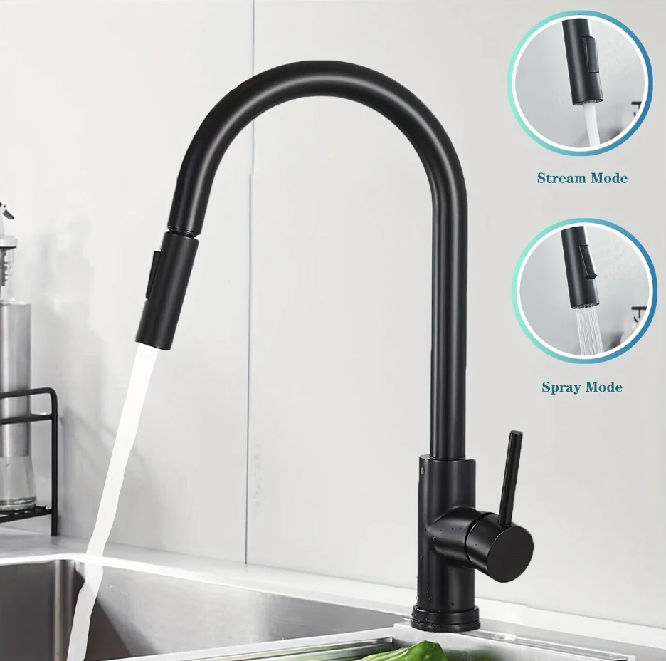 Rubinet Modern me Dizajn Minimalist – Ngjyrë e Zezë Mat